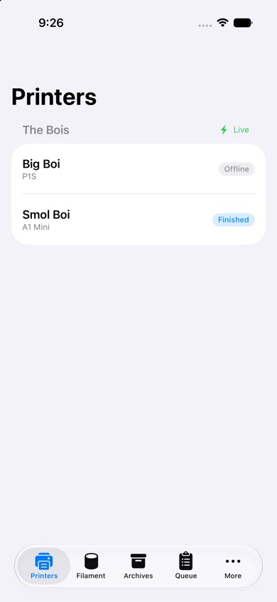 Printer list